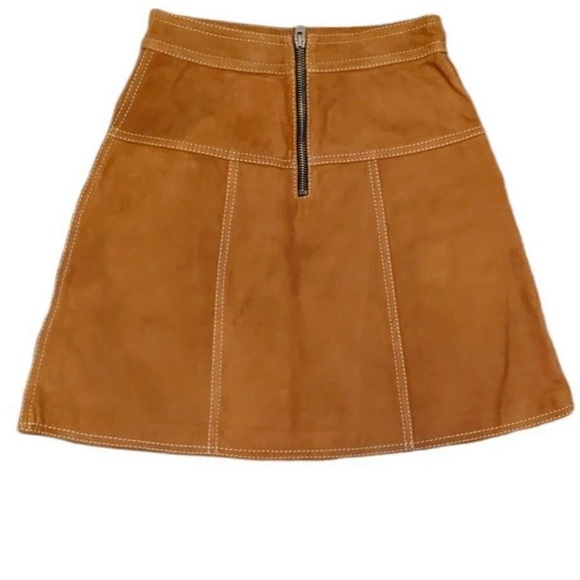 NWOT COACH 1941 Womens A-line Lamb Suede Leather Western Skirt with Studs Size 4 - Picture 3 of 6